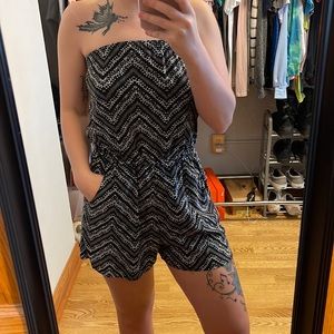 Three pink hearts romper